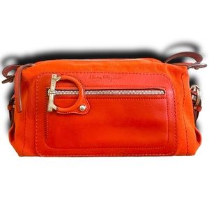 Ferragamo canvas leather bag like new